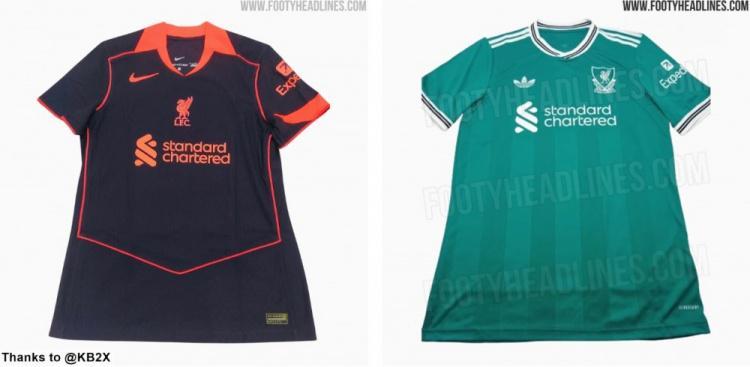 体育直播-利物浦25-26赛季第三球衣曝光:海绿色+现代化经典队徽